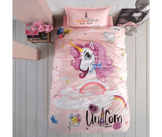 Lenjerie de pat ranforce 100% bumbac - o persoana (pink dreams) Lenjerie de pat ranforce 100% bumbac - o persoana (pink dreams)